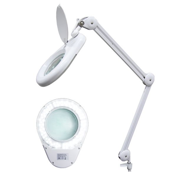 Лампа-лупа LED на струбцине (светодиодная)